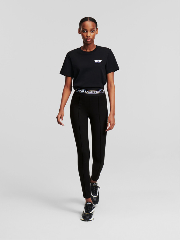 Karl Lagerfeld Černé dámské legíny KARL LAGERFELD Logo