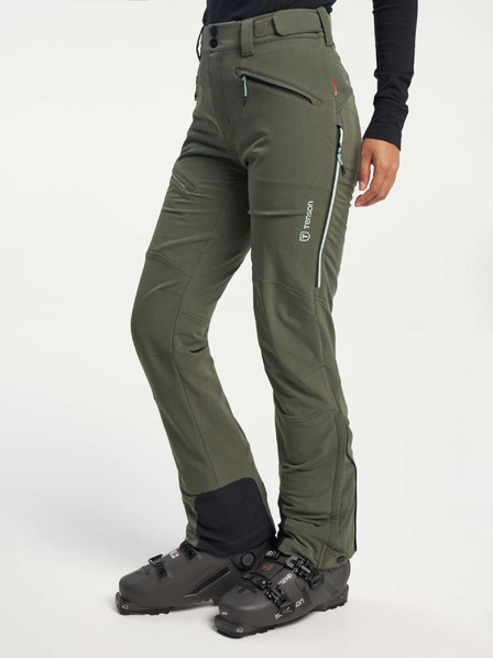 Tenson dámské skialpové softshellové kalhoty TENSON Touring Softshell Pant W tmavá khaki