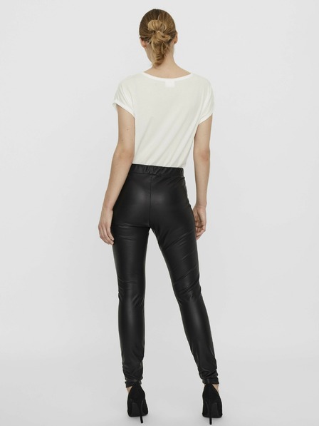 Vero Moda Černé dámské koženkové skinny fit legíny VERO MODA Gaya