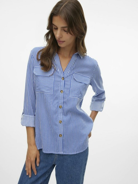 Vero Moda Bílo-modrá dámská pruhovaná košile Vero Moda Bumpy