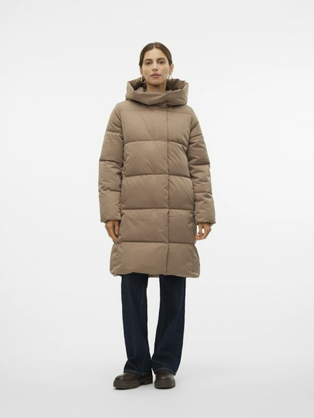 Vero Moda Hnědý dámský prošívaný kabát Vero Moda Stella