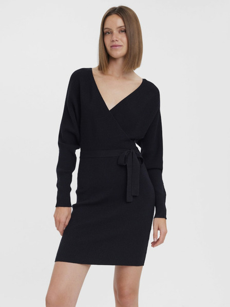 Vero Moda Černé dámské svetrové šaty Vero Moda Hollyrem
