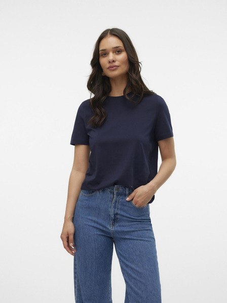 Vero Moda Tmavě modré dámské tričko Vero Moda Paulina