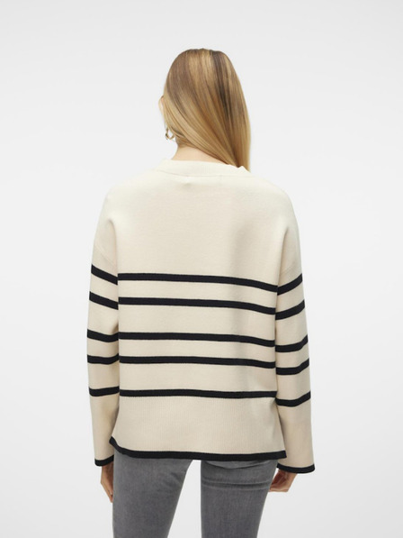 Vero Moda Černo-krémový dámský pruhovaný svetr Vero Moda Saba