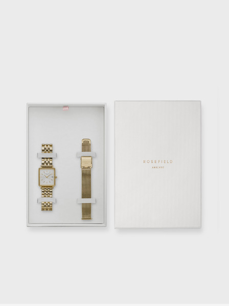 Rosefield The Boxy XS + Mesh Gold Strap Hodinky