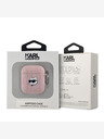 Karl Lagerfeld PU Embossed Choupette Head Pouzdro pro AirPods 1/2 Pink Karl Lagerfeld