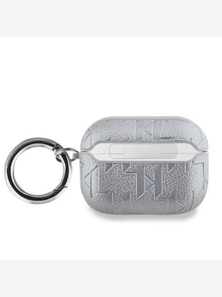 Karl Lagerfeld Karl Lagerfeld PU Embossed Karl Head Pouzdro pro AirPods Pro Silver