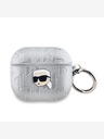 Karl Lagerfeld PU Embossed Karl Head Pouzdro pro AirPods 3 Silver Karl Lagerfeld