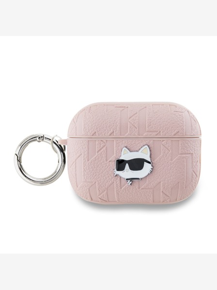 Karl Lagerfeld Karl Lagerfeld PU Embossed Choupette Head Pouzdro pro AirPods Pro 2 Pink