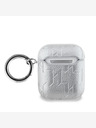 Karl Lagerfeld Karl Lagerfeld PU Embossed Karl Head Pouzdro pro AirPods 1/2 Silver