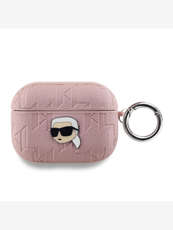 Karl Lagerfeld Karl Lagerfeld PU Embossed Karl Head Pouzdro pro AirPods Pro Pink