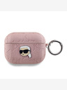 Karl Lagerfeld Karl Lagerfeld PU Embossed Karl Head Pouzdro pro AirPods Pro Pink