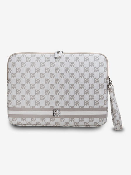 DKNY DKNY PU Leather Checkered Pattern and Stripe Obal na Notebook 13/14 Beige"