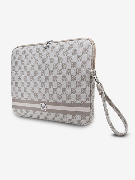 DKNY DKNY PU Leather Checkered Pattern and Stripe Obal na Notebook 13/14 Beige"