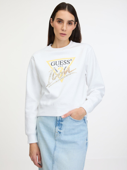 Guess Bílá dámská mikina Guess Icon Sweatshirt