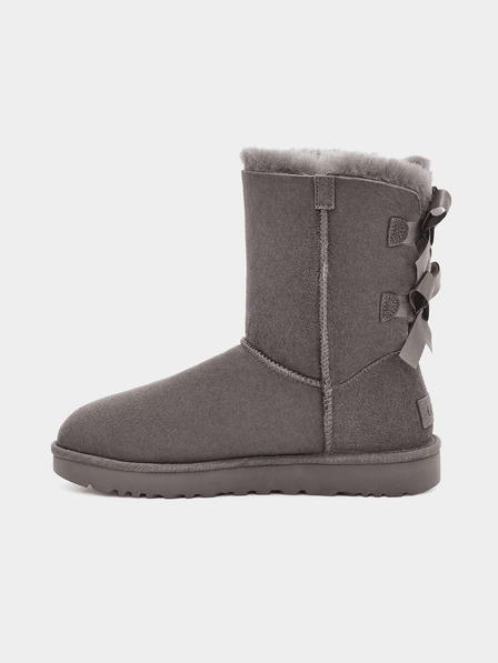 UGG Šedé dámské kotníkové semišové sněhule UGG Bailey Bow II