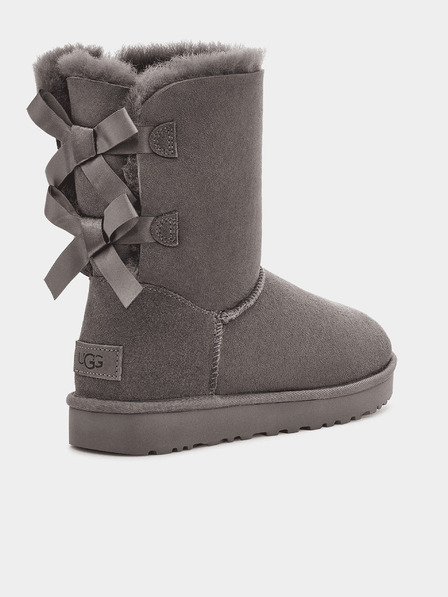 UGG Šedé dámské kotníkové semišové sněhule UGG Bailey Bow II