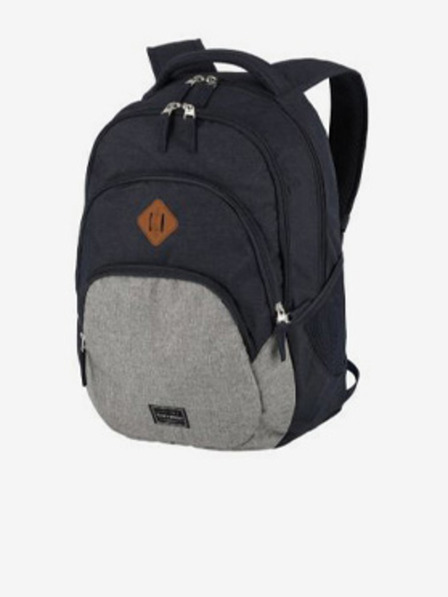 Travelite Tmavě modrý batoh Travelite Basics Backpack Melange Navy/grey