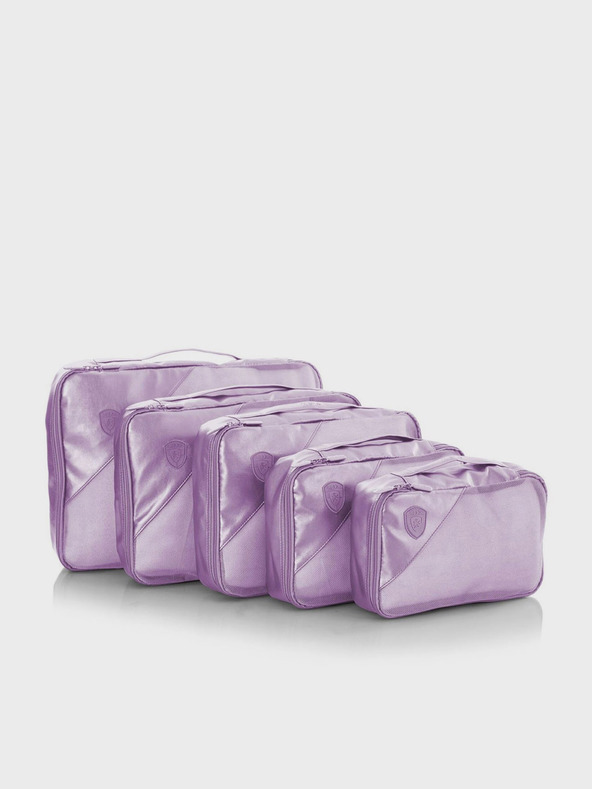 Heys Sada pěti cestovních taštiček ve světle fialové barvě Heys Metallic Packing Cube 5pc