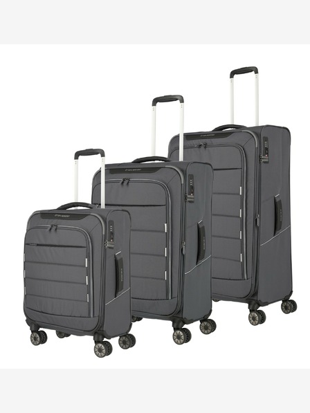 Travelite Sada cestovních kufrů Travelite Skaii 4w S,M,L - šedá