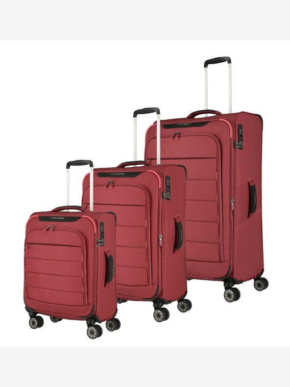 Travelite Sada cestovních kufrů Travelite Skaii 4w S,M,L - červená