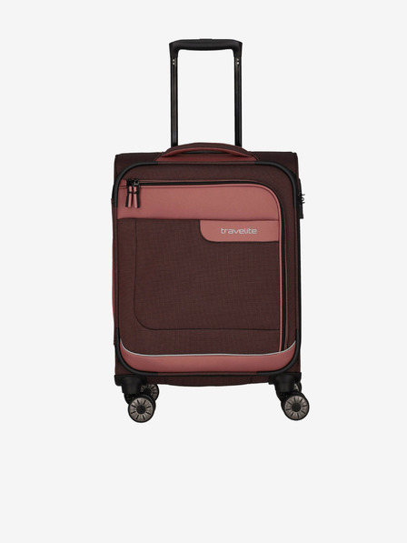 Travelite Růžovo-hnědý cestovní kufr Travelite Viia 4w S