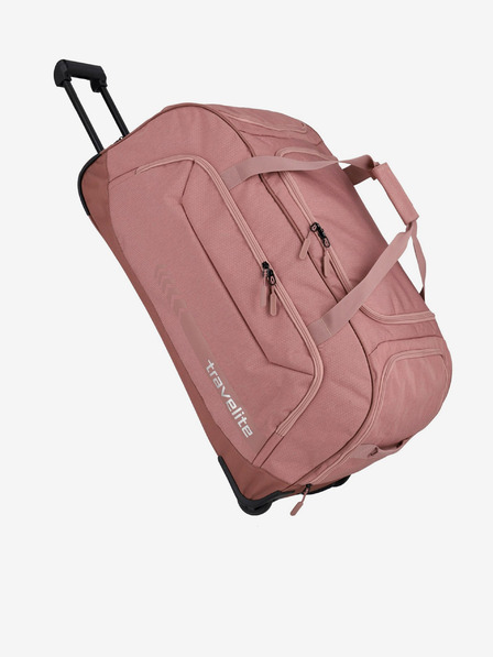 Travelite Růžová cestovní taška Travelite Kick Off Wheeled Duffle XL Rosé