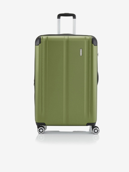 Travelite Zelený cestovní kufr Travelite City 4w L Green