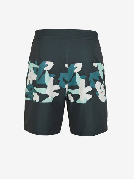 O'Neill Zeleno-šedé pánské vzorované plavky O'Neill HYPERFREAK CAMORRO 17'' BOARDSHORTS