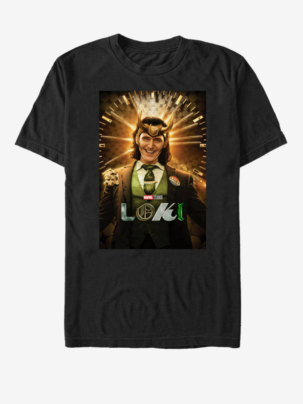 ZOOT.Fan Černé unisex tričko ZOOT.Fan Marvel Loki Smile Poster
