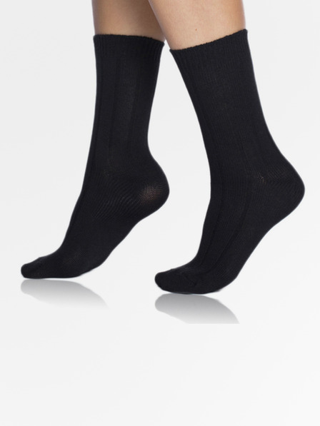 Bellinda Černé unisex zimní ponožky Bellinda BAMBUS CASUAL UNISEX SOCKS