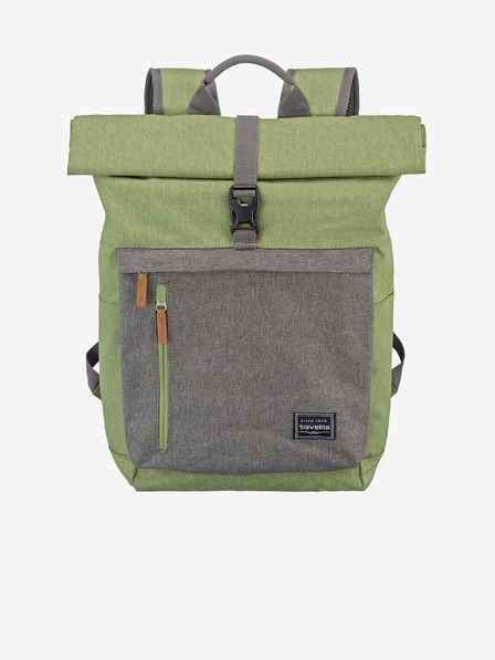 Travelite Šedo-zelený batoh Travelite Basics Roll-up (35 l)