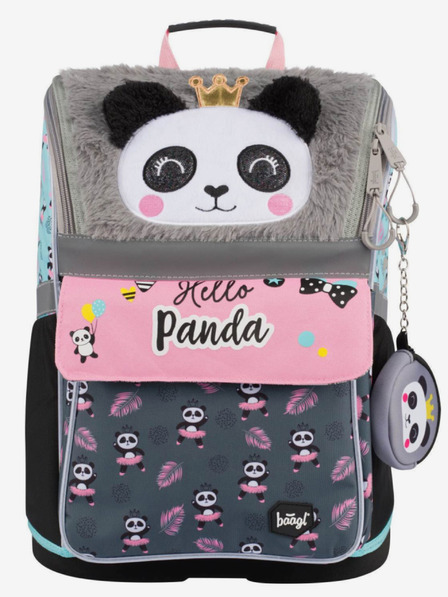 BAAGL  Šedá školní aktovka zippy panda Baagl