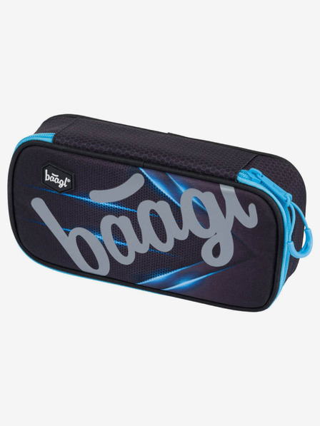 BAAGL  Černý školní penál etue skate bluelight Baagl