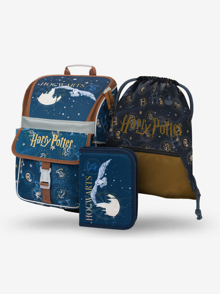 BAAGL  Fialový školní set - aktovka, penál, sáček Baagl Zippy Harry Potter Bradavice