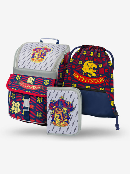 BAAGL  Červeno-modrý školní set - aktovka, penál, sáček Baagl Zippy Harry Potter Nebelvír