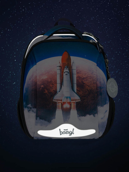 BAAGL  Modrá školní aktovka Baagl Shelly Space Shuttle