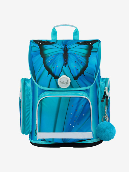 BAAGL  Modrá školní aktovka Ergo Baagl Butterfly