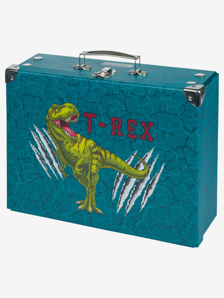 BAAGL  Zelený skládací školní kufřík s kováním Baagl T-Rex