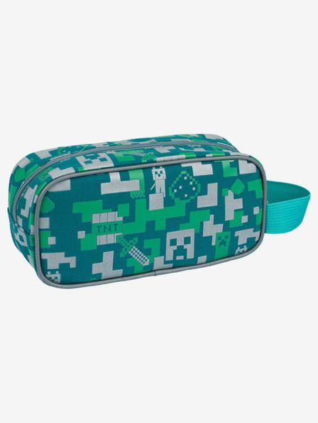 BAAGL  Zelený penál Baagl Minecraft Silver Creeper