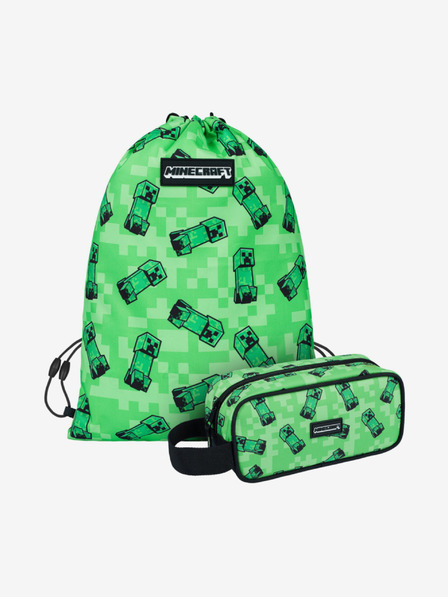 BAAGL  Zelený školní set - penál, sáček Baagl Minecraft 2 Creeper