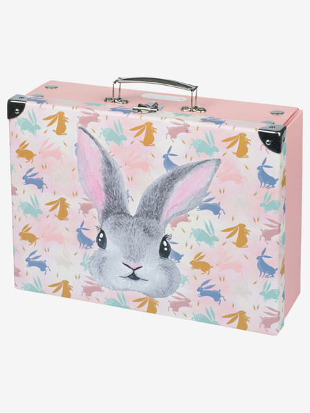 BAAGL  Růžový skládací školní kufřík s kováním Baagl Bunny