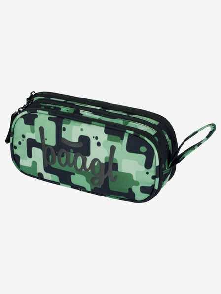 BAAGL  Černý školní set - batoh, penál, sáček Baagl Coolmate Green