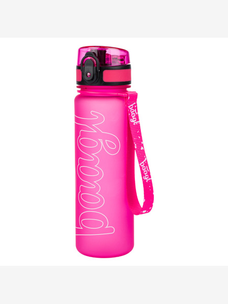 BAAGL  Růžová tritanová láhev na pití logo - růžová, 500 ml Baagl