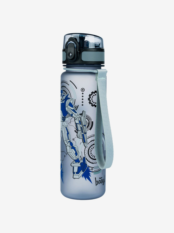 BAAGL  Šedá tritanová láhev na pití roboti, 500 ml Baagl