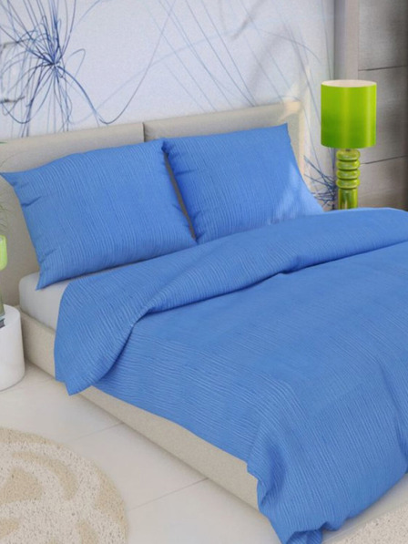 Kvalitex Prodloužené krepové povlečení 140x220, 70x90cm modré Kvalitex