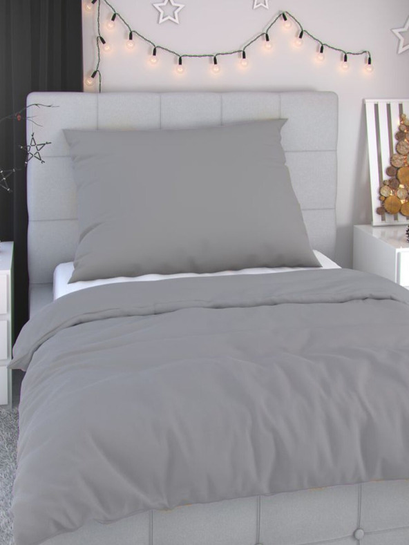 Kvalitex Prodloužené ložní flanelové povlečení 140x220, 70x90cm světle šedé Kvalitex