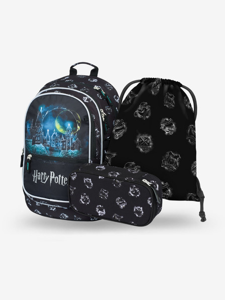 BAAGL  Černý školní set - batoh, penál, sáček Baagl Core Harry Potter Bradavice