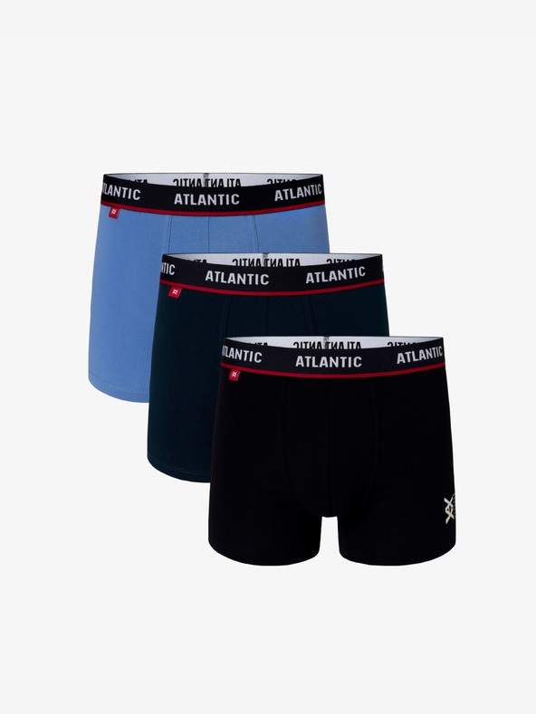 Atlantic 3-BALENÍ Pánské boxerky ATLANTIC - tmavě modré, modré, tmavě modré