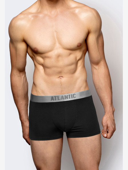 Atlantic Pánské boxerky z bavlny Pima ATLANTIC - černé